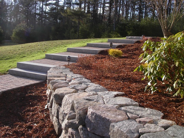 Wall Building In Ma Natural Path Landscaping - How To Landscape A Rock Wall