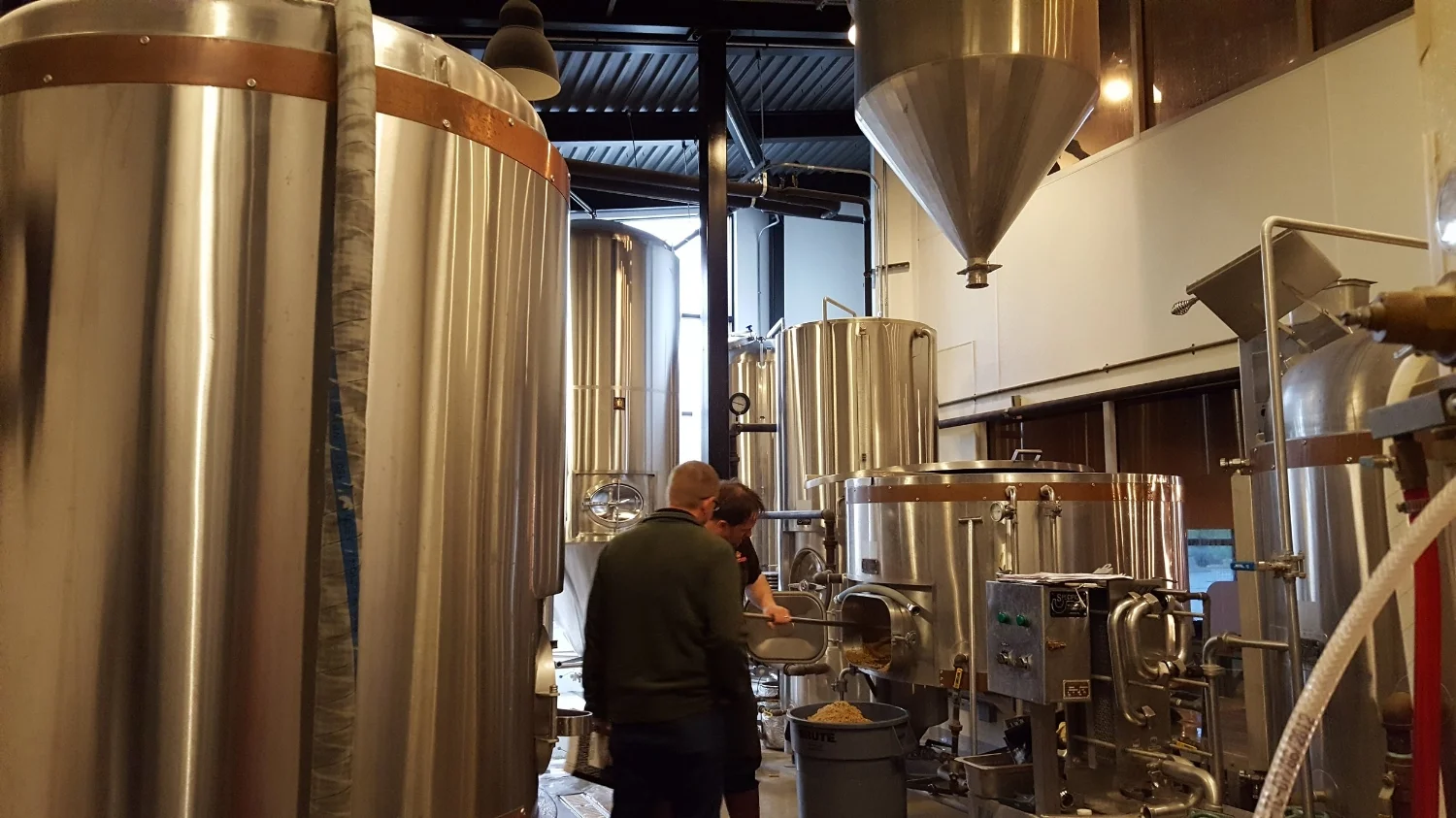 Brewing vats, brewery floor. Bonneville Brewing.