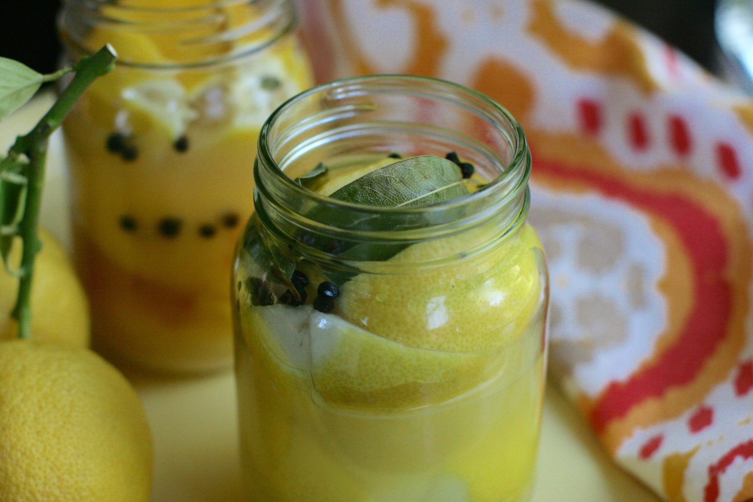 Preserved lemons made with Julia Moskin's riff on Paula Wolfert's recipe in the New York Times.