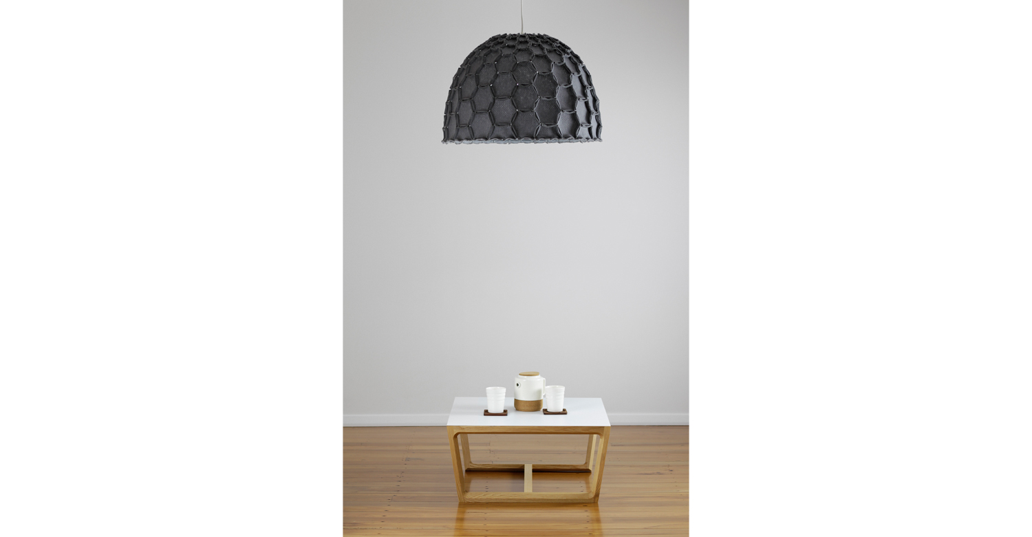 Nectar large half lampshade dark grey with chamfer coffee table - Designer Designtree.jpg