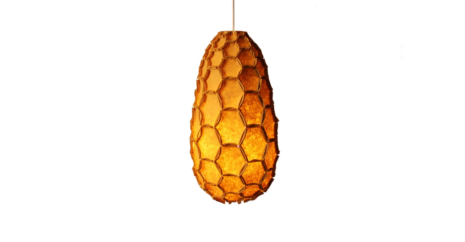Nectar lampshade Full mustard - Designer Rebecca Asquith.jpg