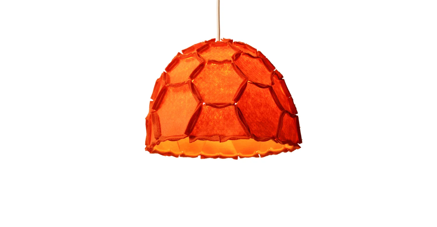 Nectar lampshade Half orange - Designer Rebecca Asquith.jpg