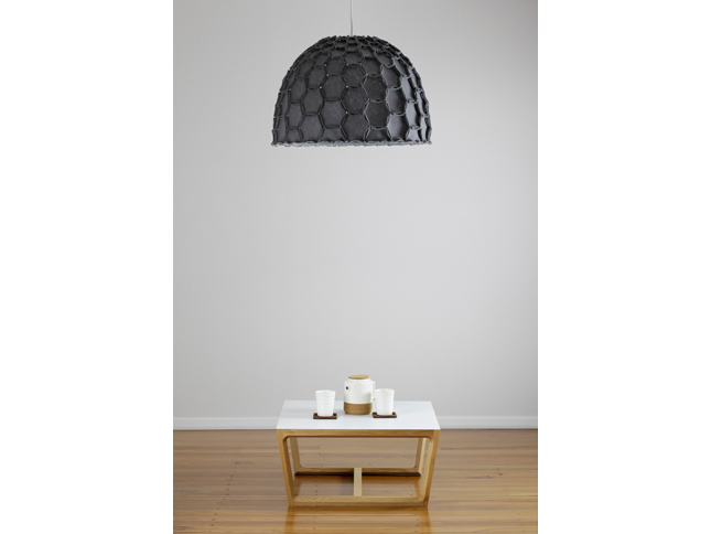 Nectar large half lampshade dark grey with chamfer coffee table - Designer Designtree.jpg
