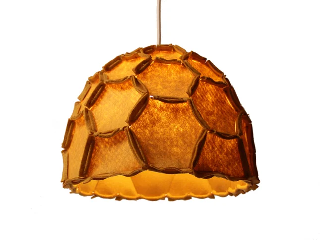 Nectar lampshade Half mustard - Designer Rebecca Asquith.jpg