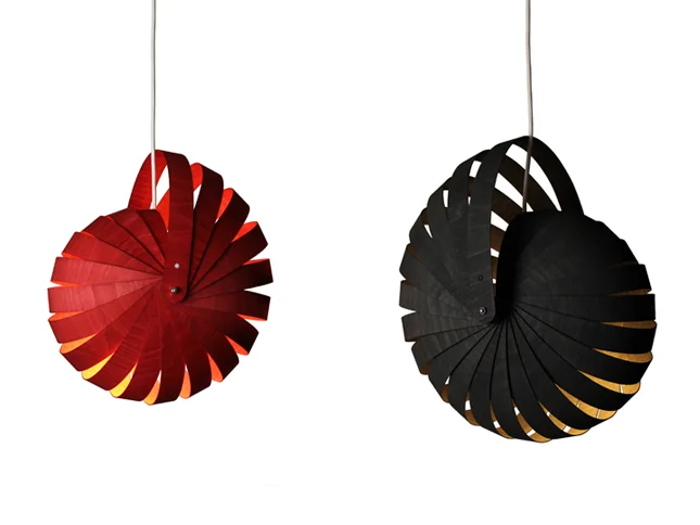 Nautilus lampshade small red & med black white background - Designer Designtree.jpg