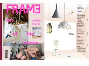 Designtree in Latest Frame magazine Sept/Oct  Thank you to Tracey, Lydia and the team from Frame magazine. The latest Issue of Frame (No 84 Sept-Oct) has our Nectar shade hanging amongst some very cool lights. Check it out