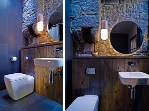 Pil Pendant lights up Bell Street Bathroom   Dave Nichol from the Australian architecture firm  Robert Nichol &amp; Sons  just sent us through these beautiful images taken by  Rohan Young  of a slick bathroom they&rsquo;ve created in Fitzroy.  