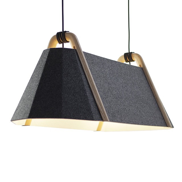 We&rsquo;re very excited about the new dual tone addition to our Frankie #pendant #light system made from #recycled #acoustic #felt panels - Charcoal outside, white inside. Available now and currently being added to the Designtree website. (at Lyall Bay - Wellington)