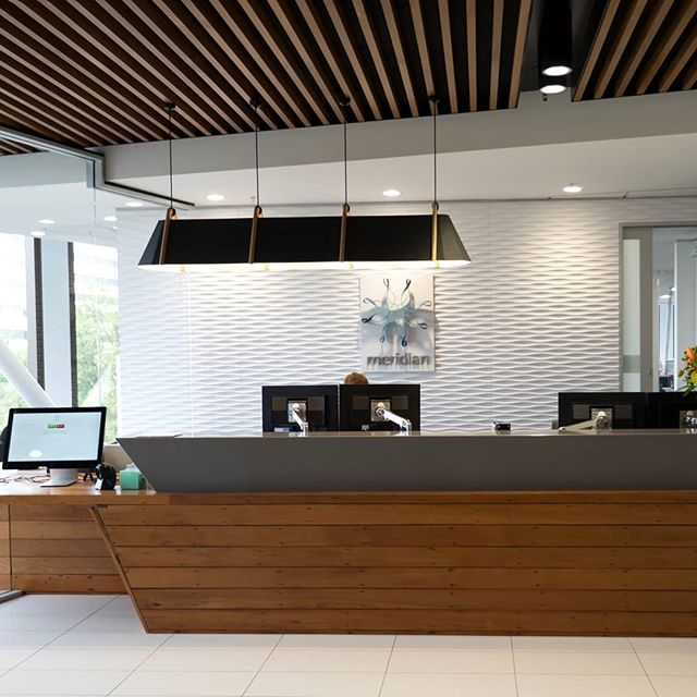 Thanks to the team at&nbsp;Planet Design&nbsp;for sharing this pic of the Frankie Pendant above the reception desk in their Meridian Power Office Project in Christchurch's CBD