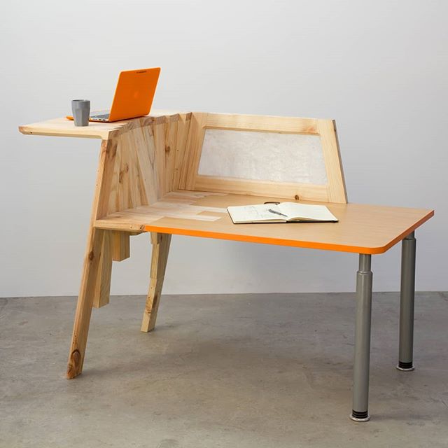 Resources that rise again!&nbsp; Desk designed and made from a discarded broken office desk, spliced with pallet timber.&nbsp; By Designtree with intern Louis Rose for #rekindle