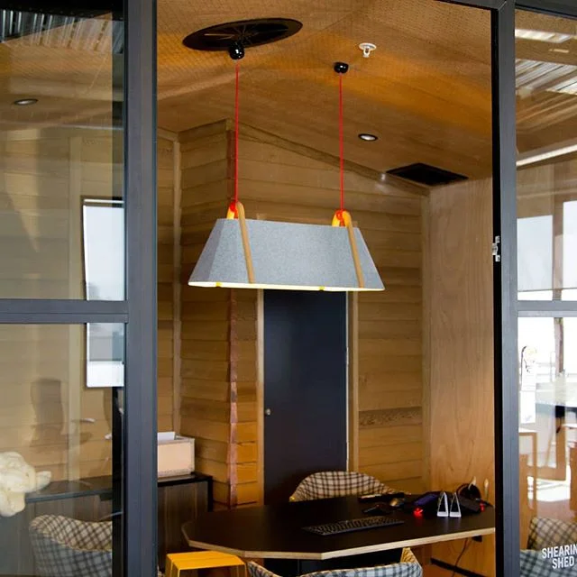 Thanks to the team at Icebreaker for letting us photograph their Shearing Shed #meeting room featuring the Frankie #Pendant #lamp.