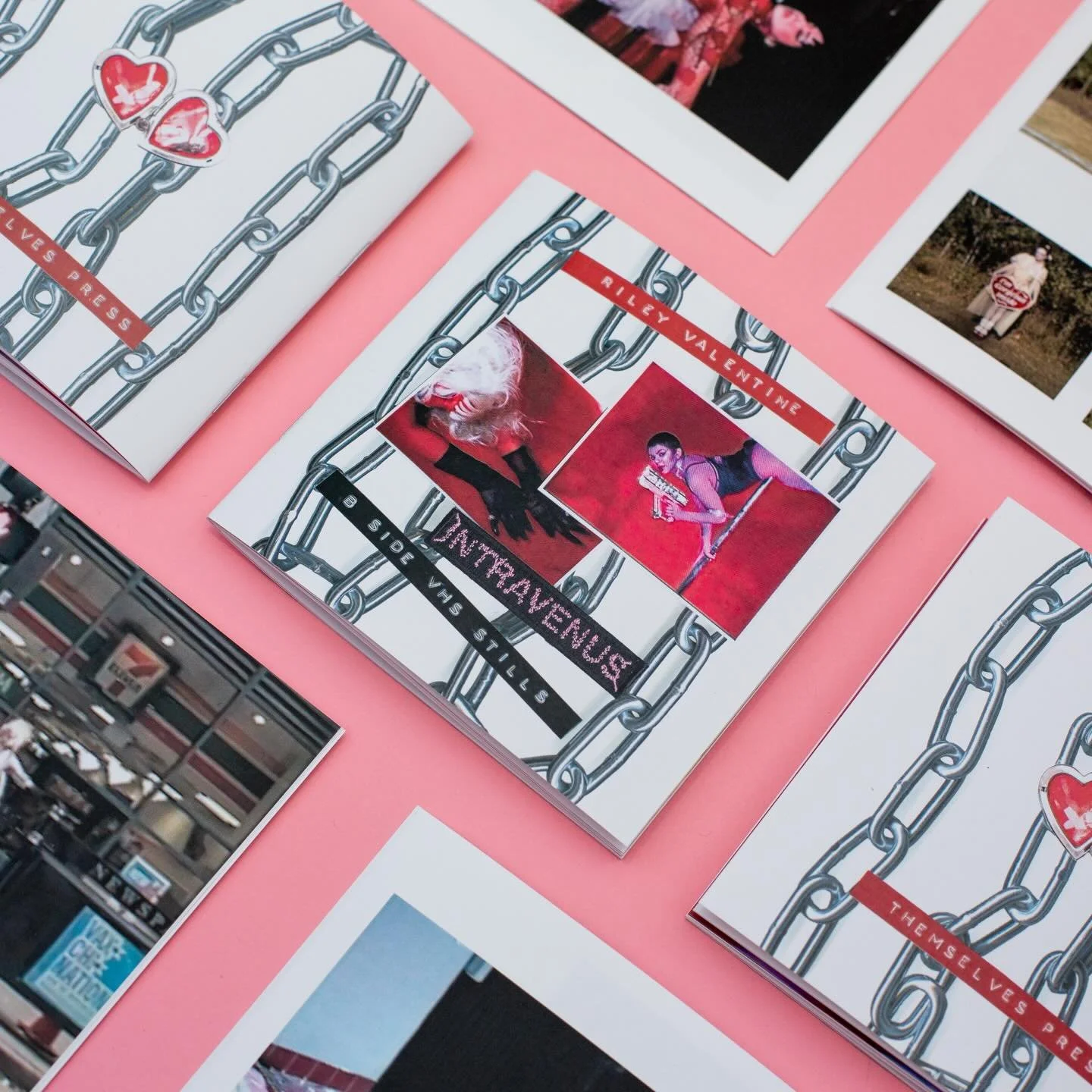 i have a box of sweets for you! it&rsquo;s filled with decadent vhs stills from riley valentine (@aheartshapeduterus), plucked lovingly from the crt installation at her solo show INTRAVENUS in chicago last year. want a bite? it&rsquo;s in the shop no