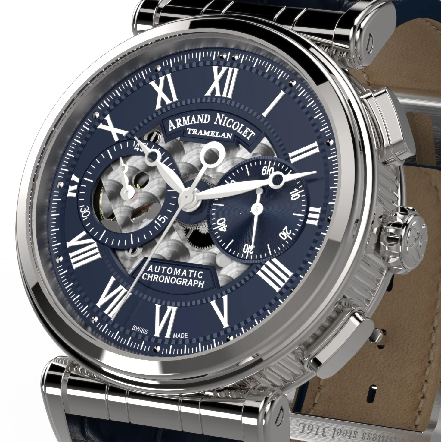 Armand Nicolet Arc Royal Chronograph A424AAA-BU-P974BU2