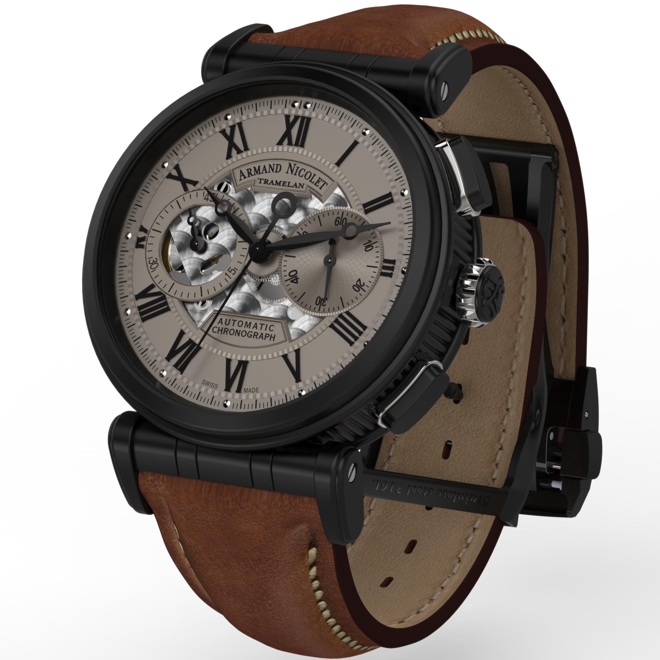 Armand Nicolet Arc Royal Chronograph A424AQN-GR-PK2420MR