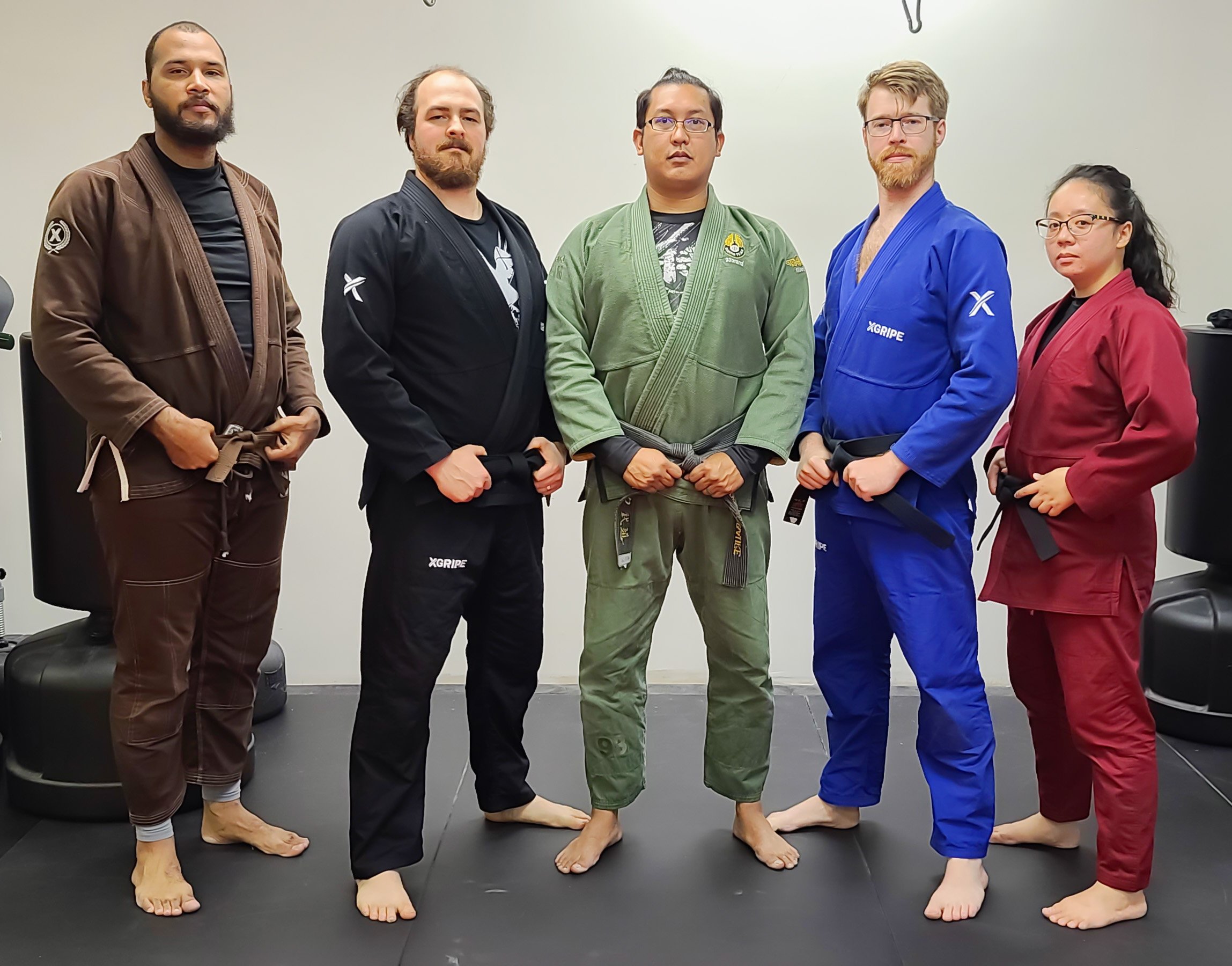 From left to right: Sensei Nick, Sensei Ryan, Sensei Derek, Sensei Greg, Sensei Lily