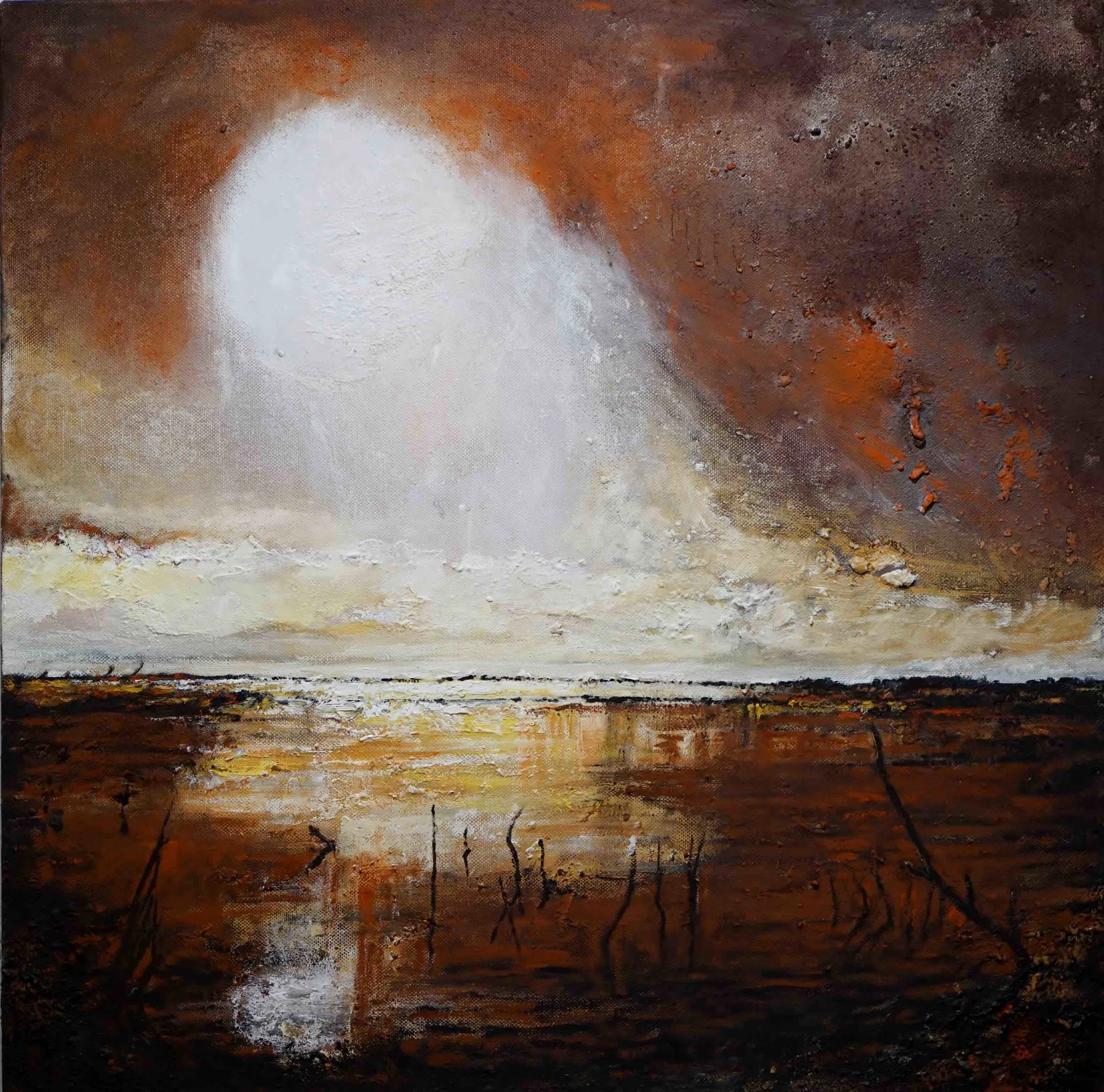 North Wind, Bolivar 2015 Pigment, oil on linen 150 x 150 cms