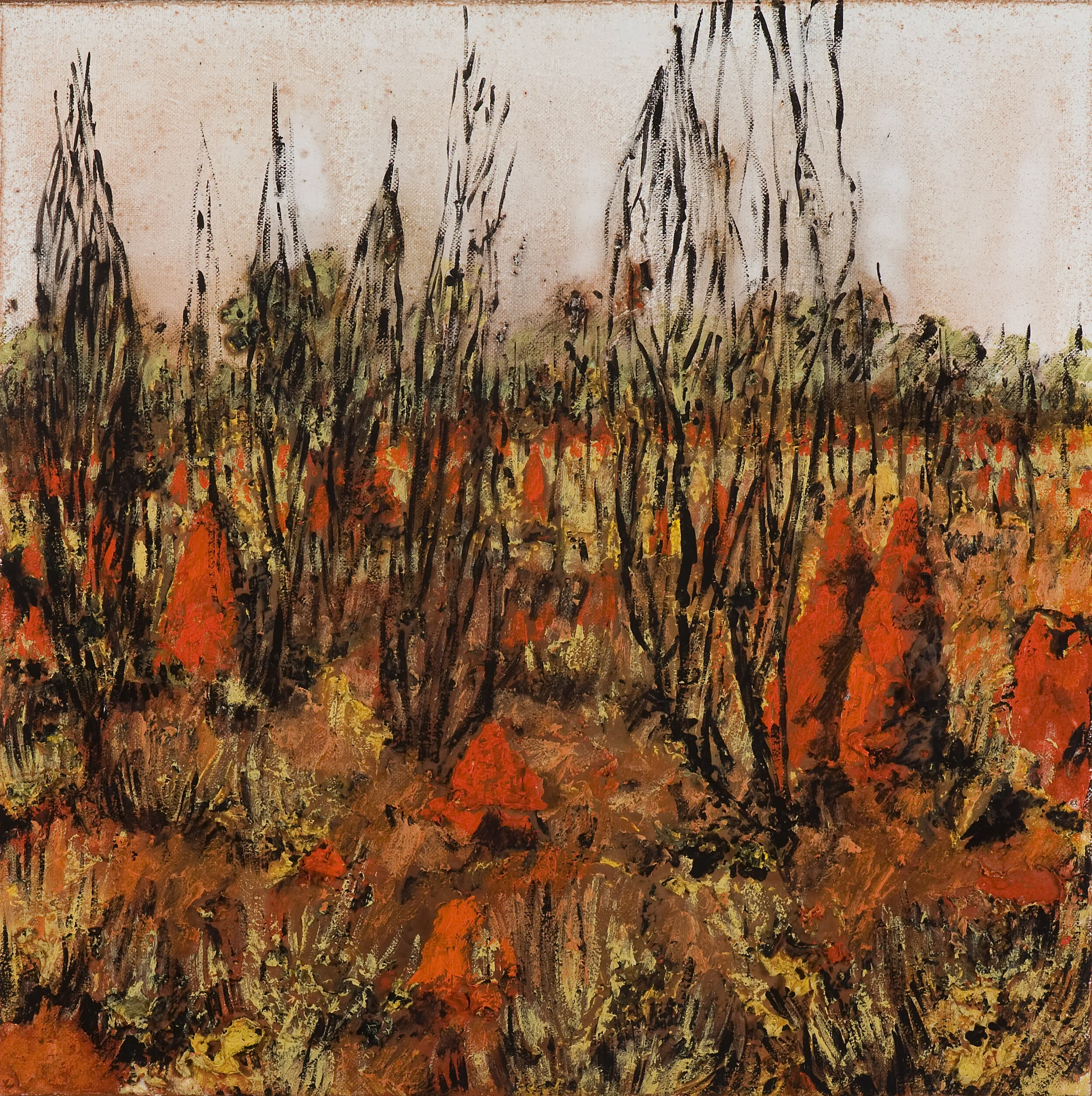 Mandy Martin, "Cold Burn, Tanami Desert", 2013, Pigment, oil on linen, 50 x 50 cm