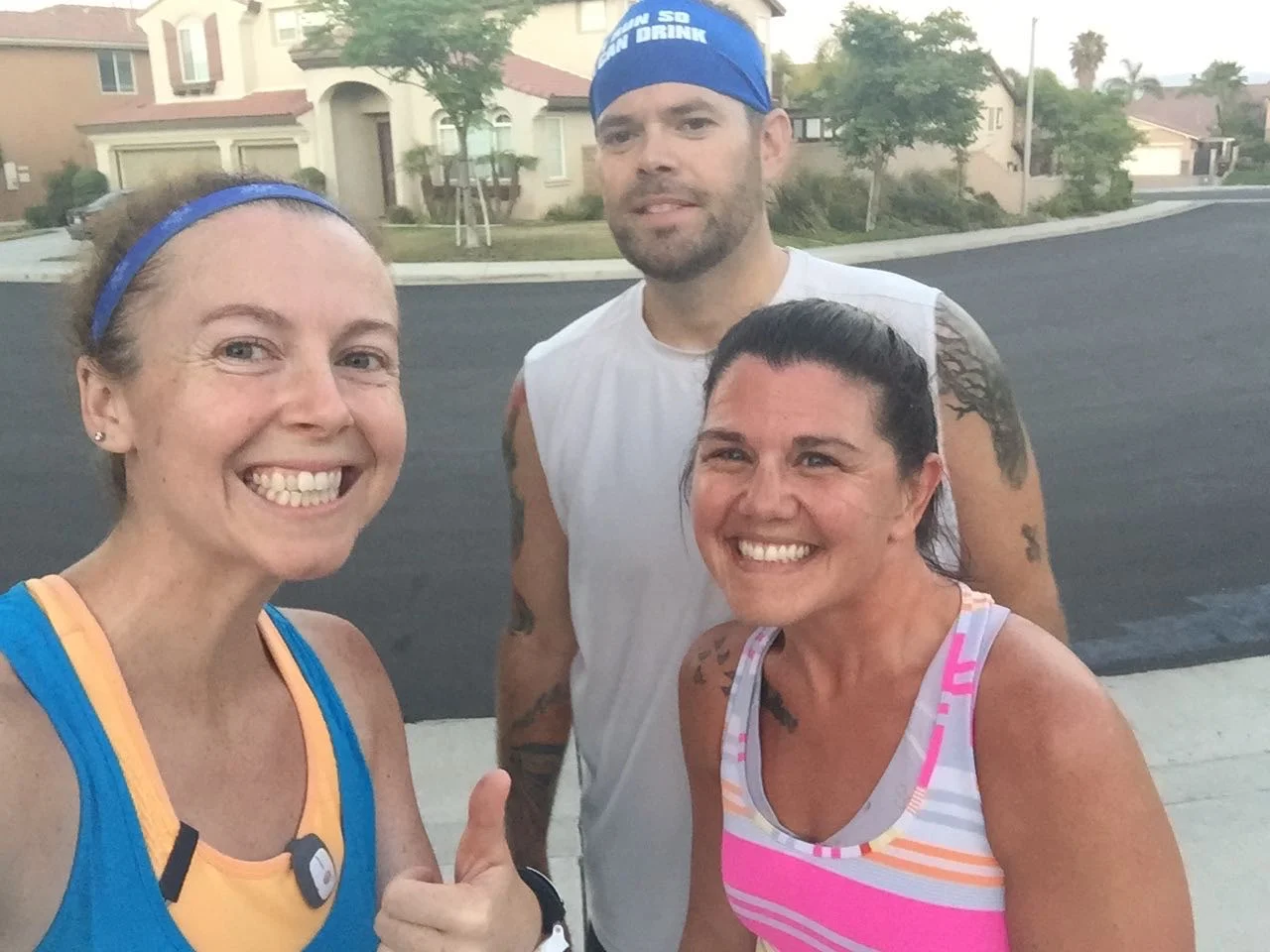 My marathon buddies: Sarah and her husband Rob