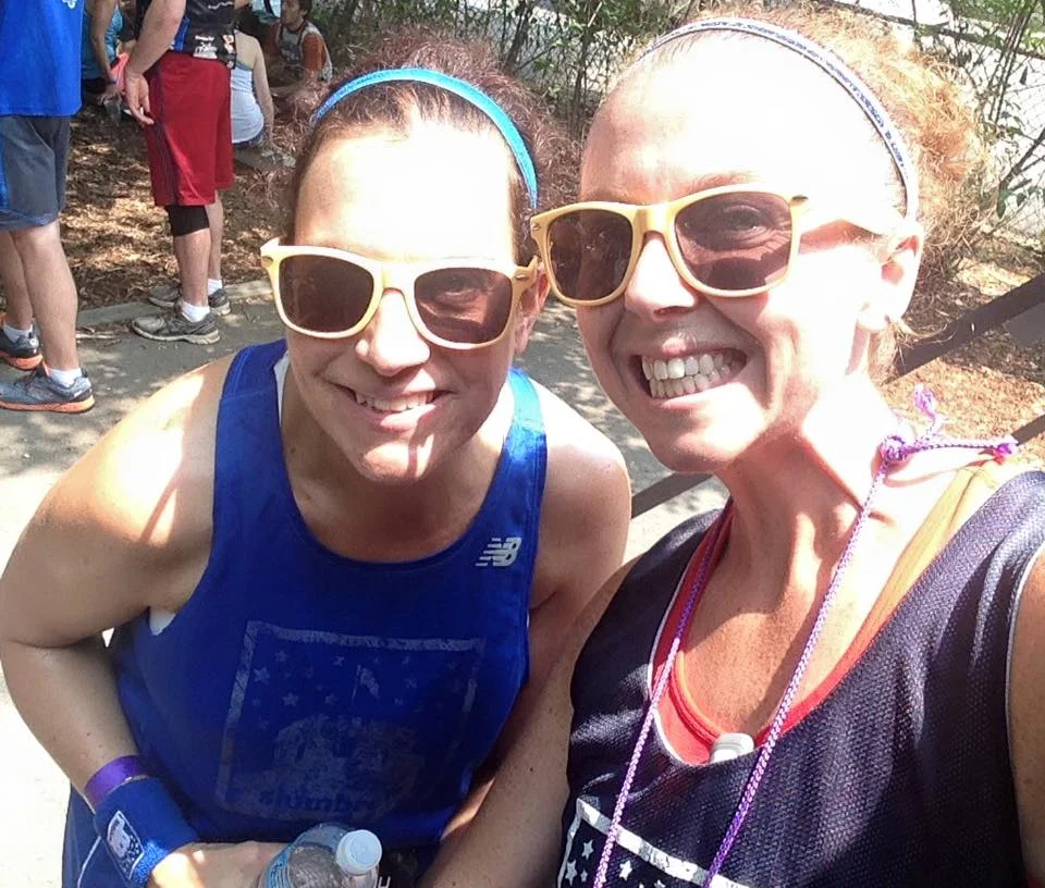 Susan and I enjoying the post-race festivities