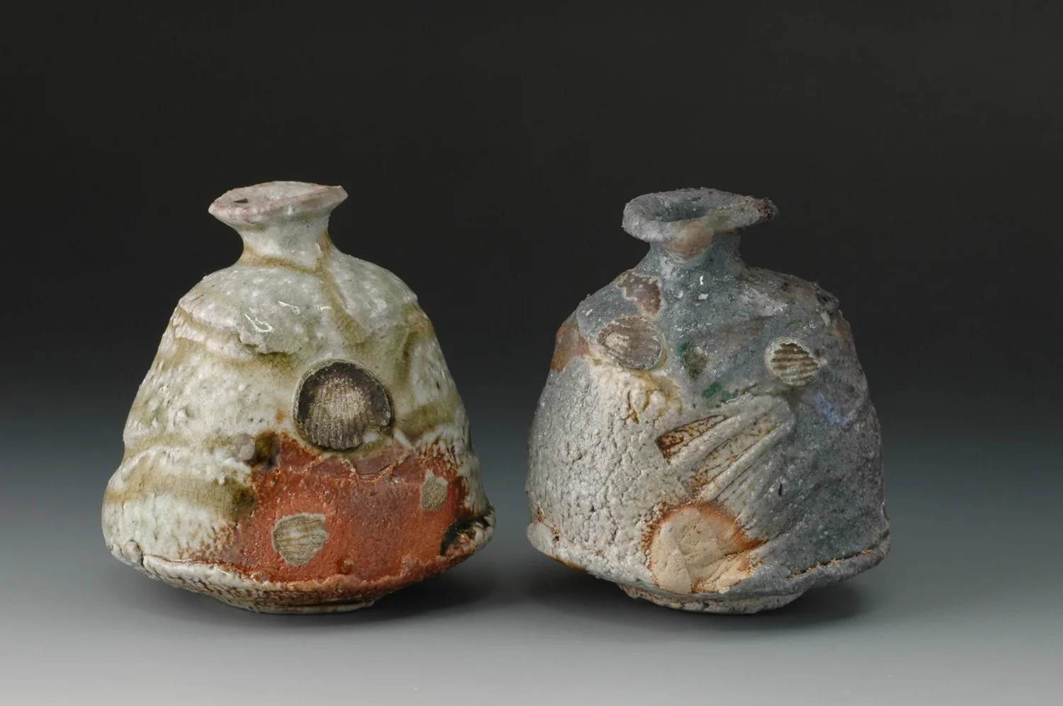 Natural ash tokkuri (Sake bottles)