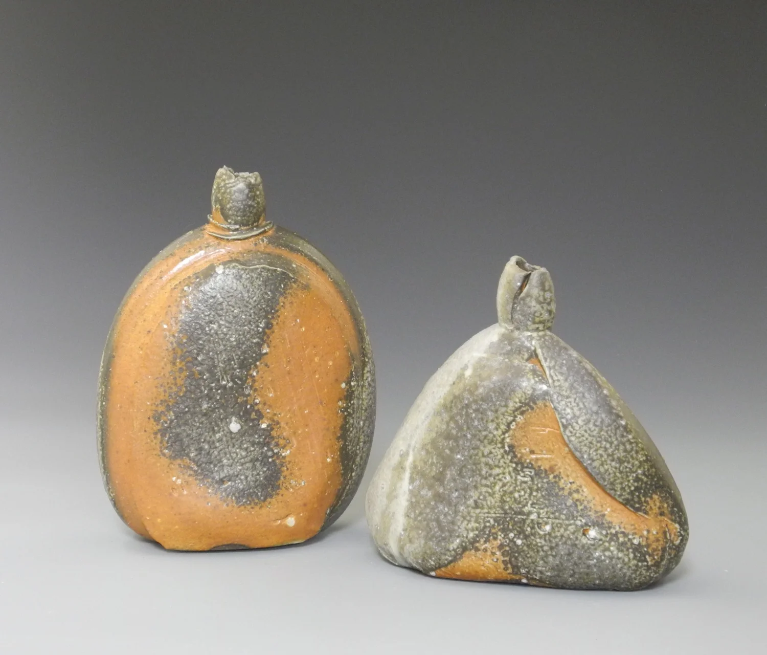 Natural ash bottles. H: 20cm