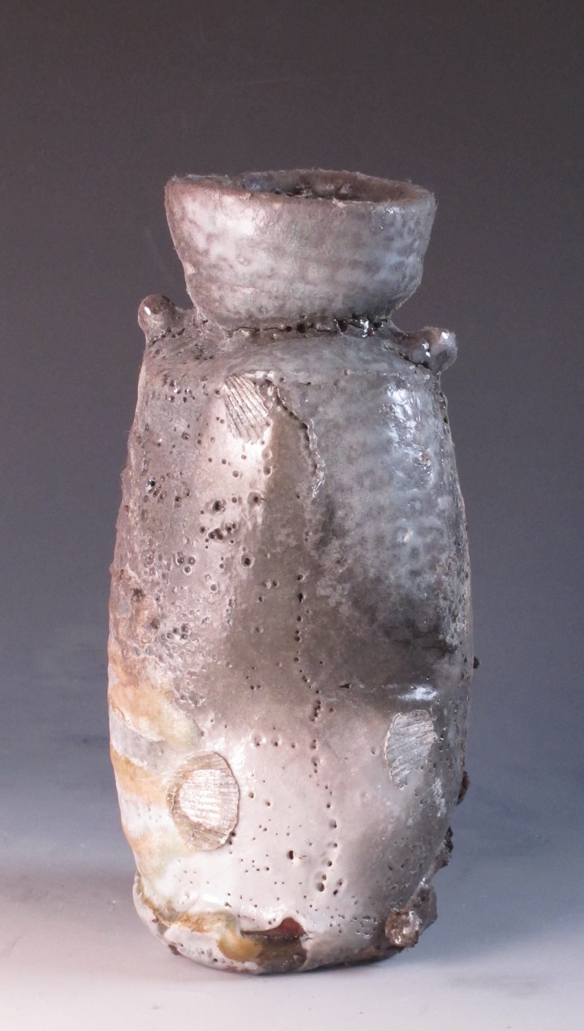 Yohen vase, shino glaze. H: 32cm