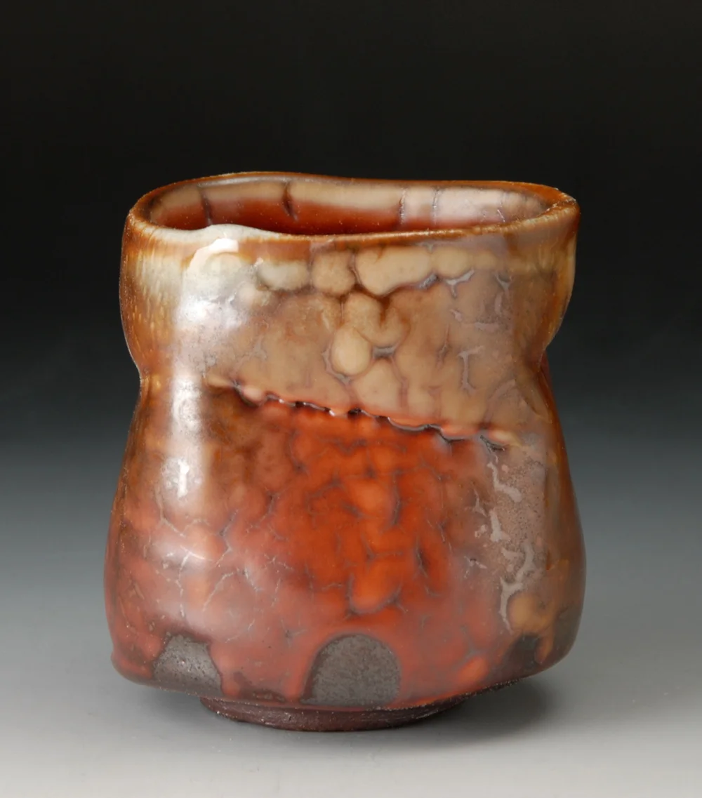 Tumbler, shino glaze
