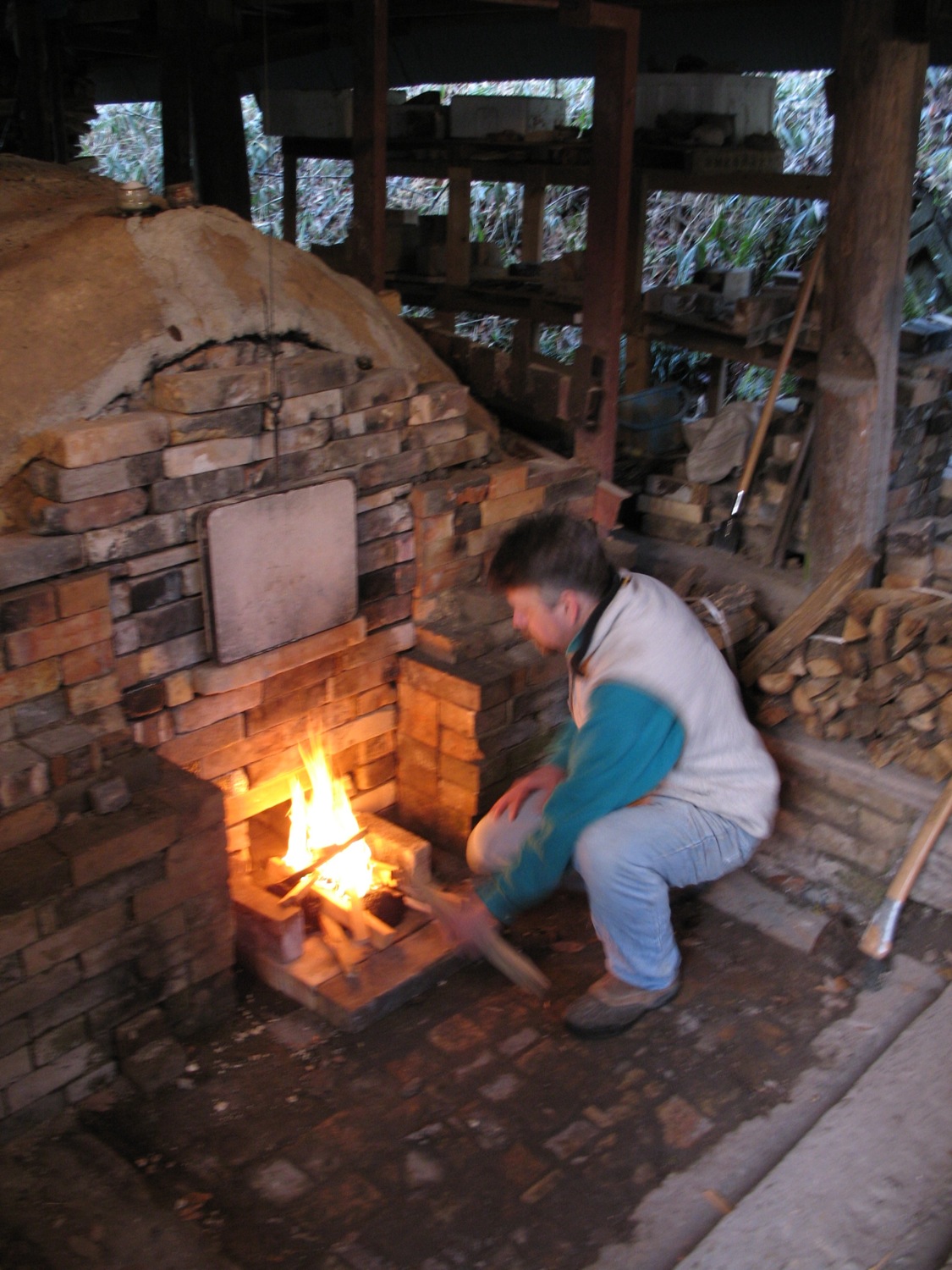 Lighting the kiln
