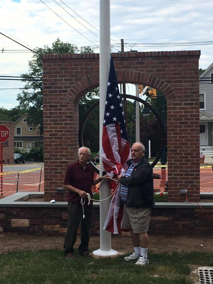 It was beautiful evening for the raising of the flag for the first time at the Oradell Fire Department's new memorial. Kudos to all who have worked so hard to make it a reality and can't wait to see the finishing touches. (Photo courtesy of OFD)