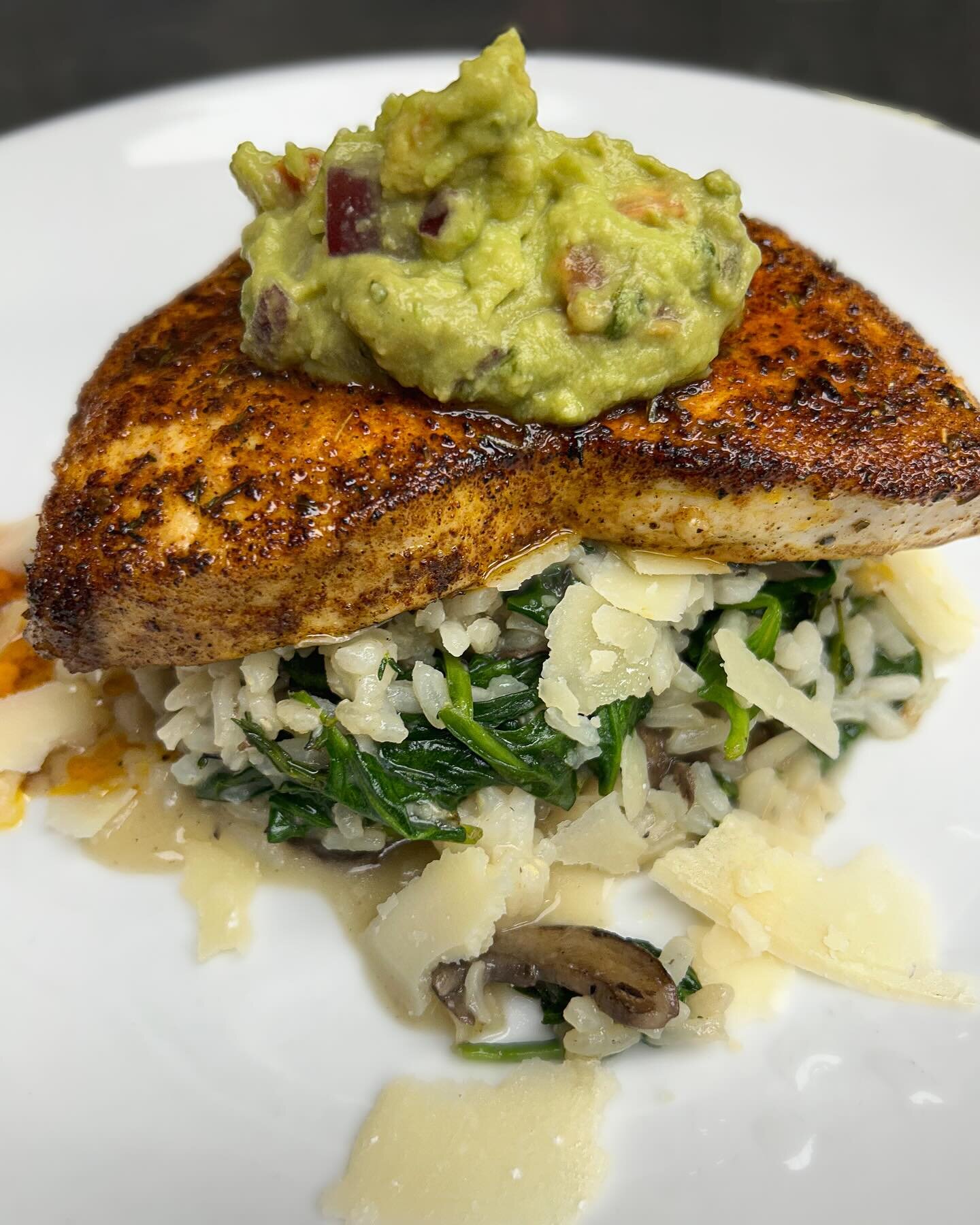 Blackened Swordfish
Wild Mushroom Risotto, Fresh Picked Thyme, Spinach, Shaved Parmigiano, Truffle Drizzle, Guacamole

45 Purchase Street Rye, NY 10580
914 921 4166

#foodie #westchestereats #914eats #914food #westchesternyeats