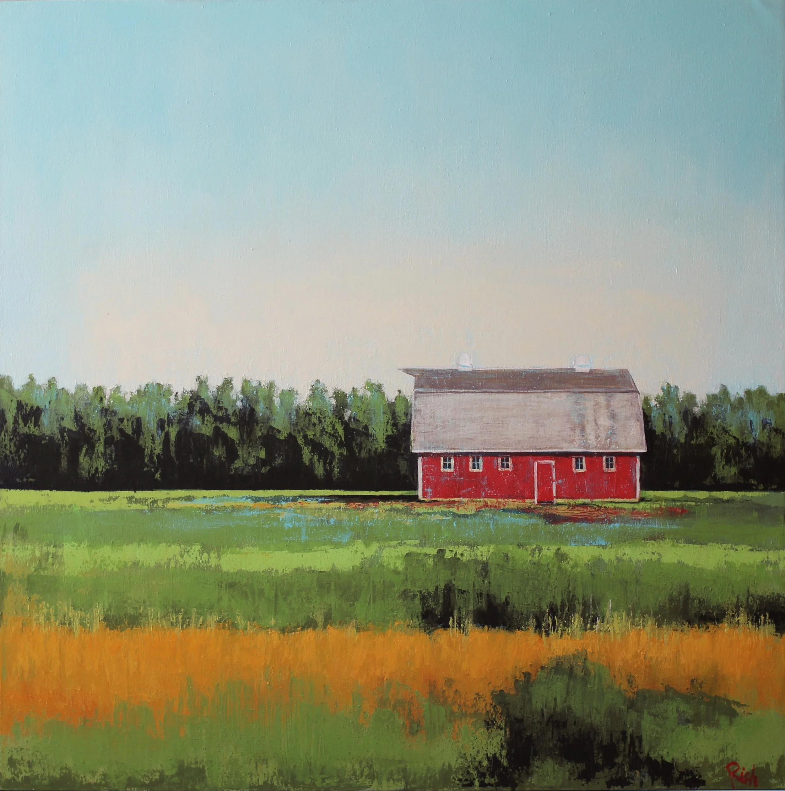Red Barn Acrylic on canvas 48x48
