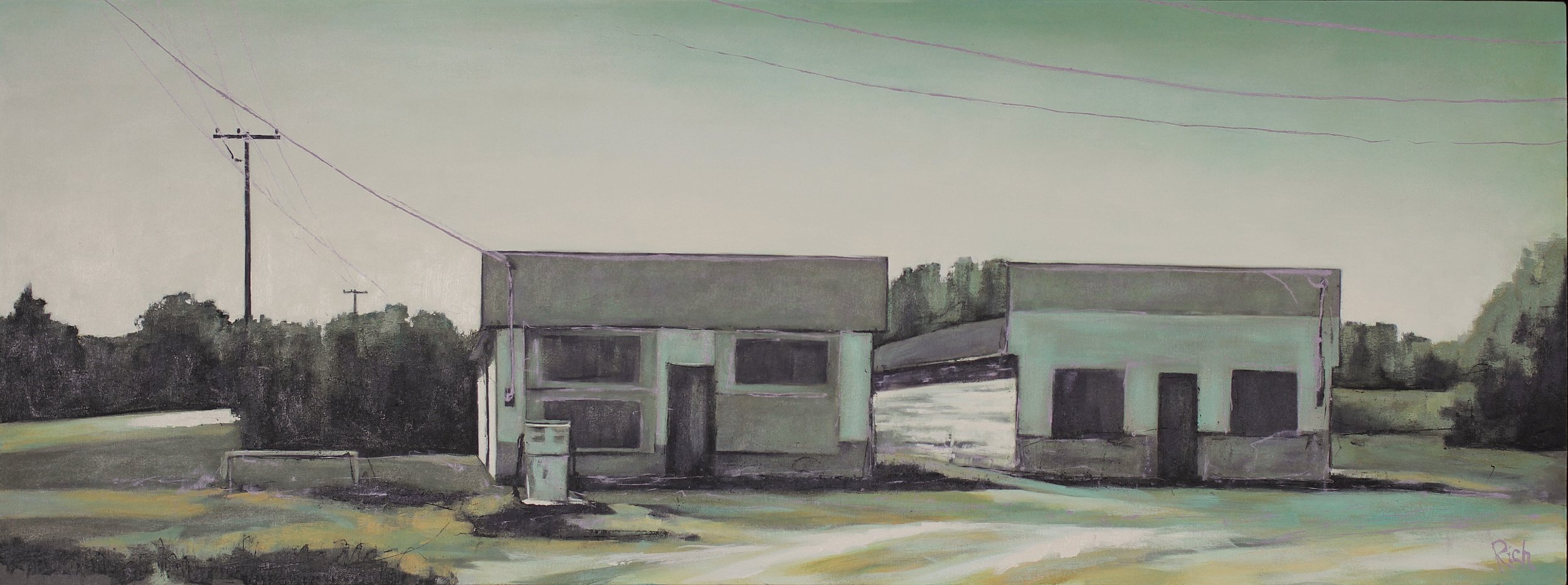 Abandoned Corner (Hnausa) Acrylic on canvas 60x24
