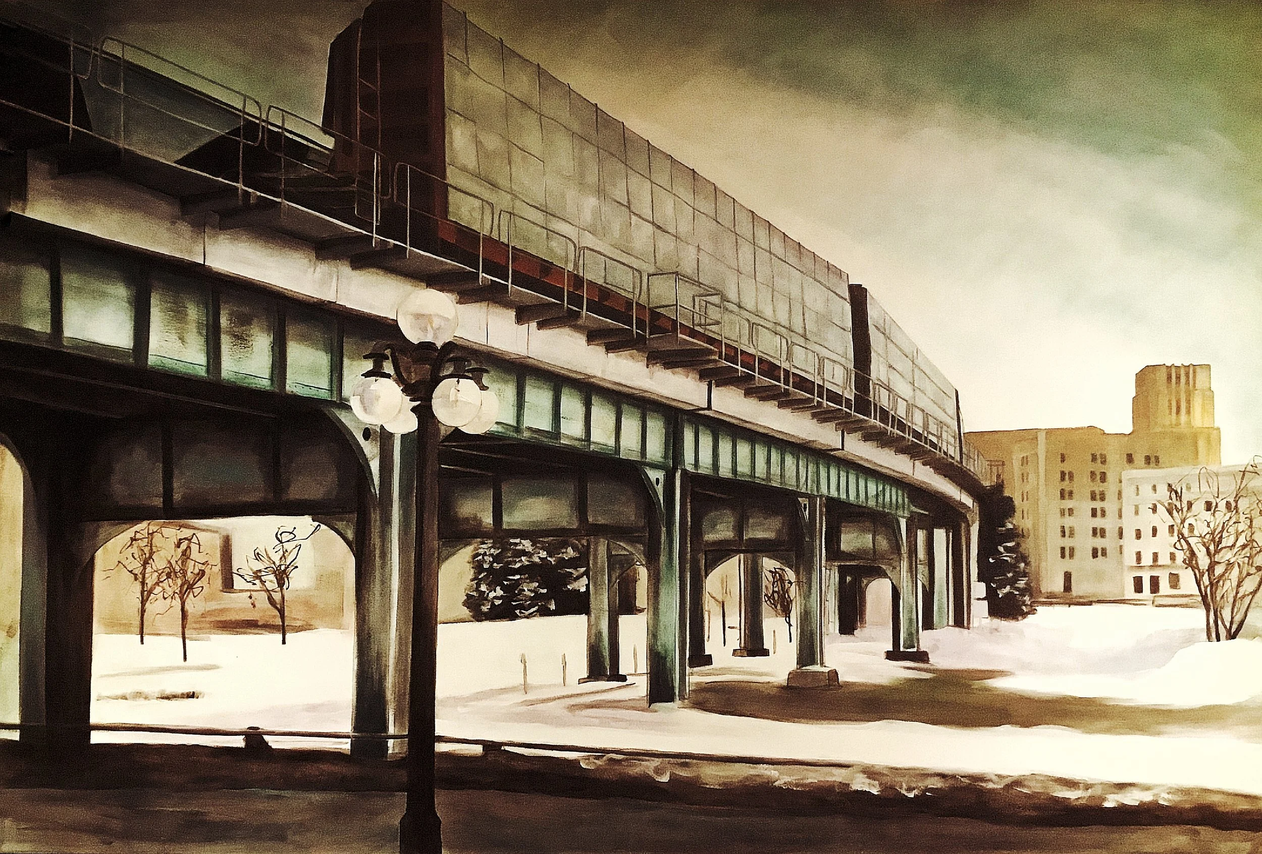 Elevated train Acrylic on canvas 84x60