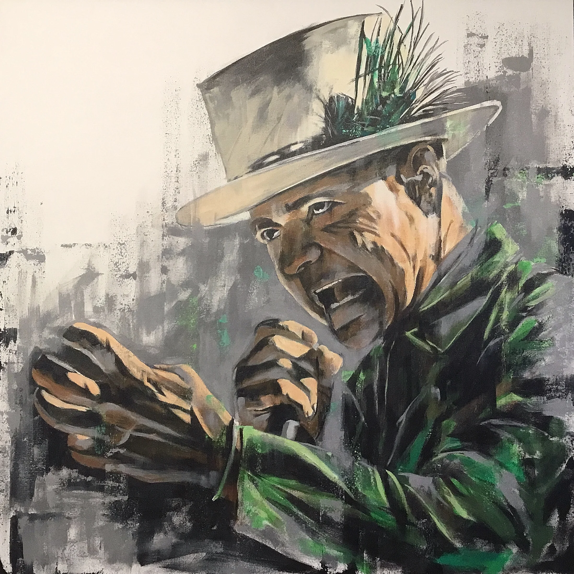 Downie Acrylic on canvas 36x36 photo source unknown