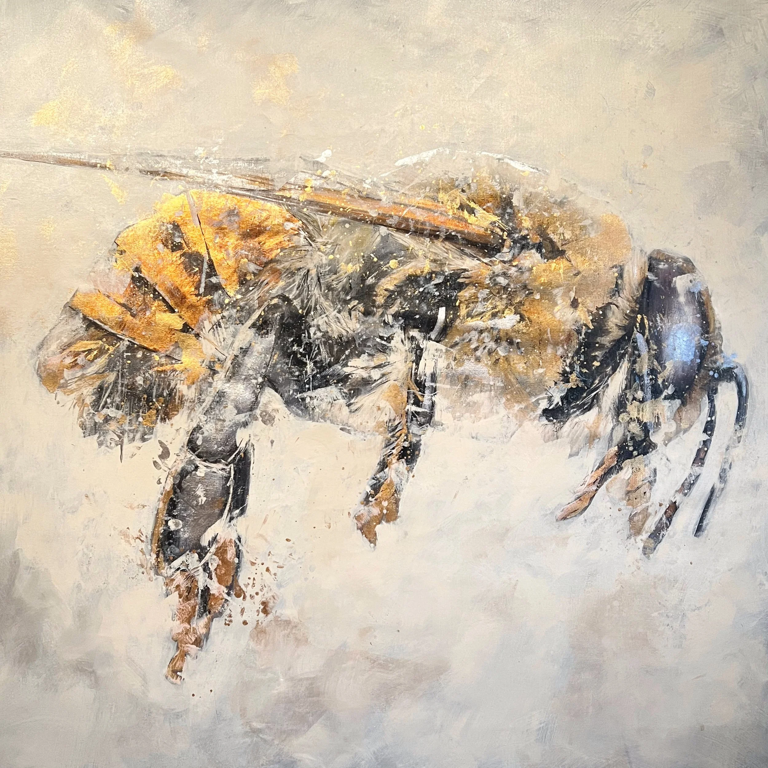  beejeweled  40×40 w/ gold leaf  