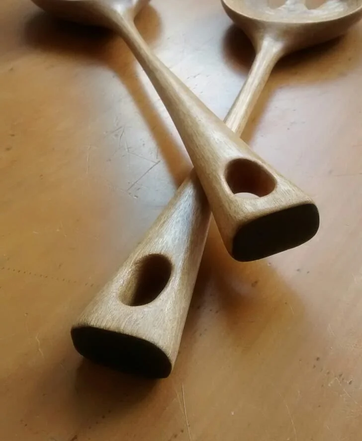 White Beech Salad Servers
