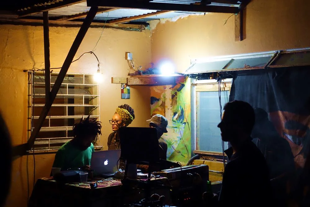 The DJ booth at Dub School