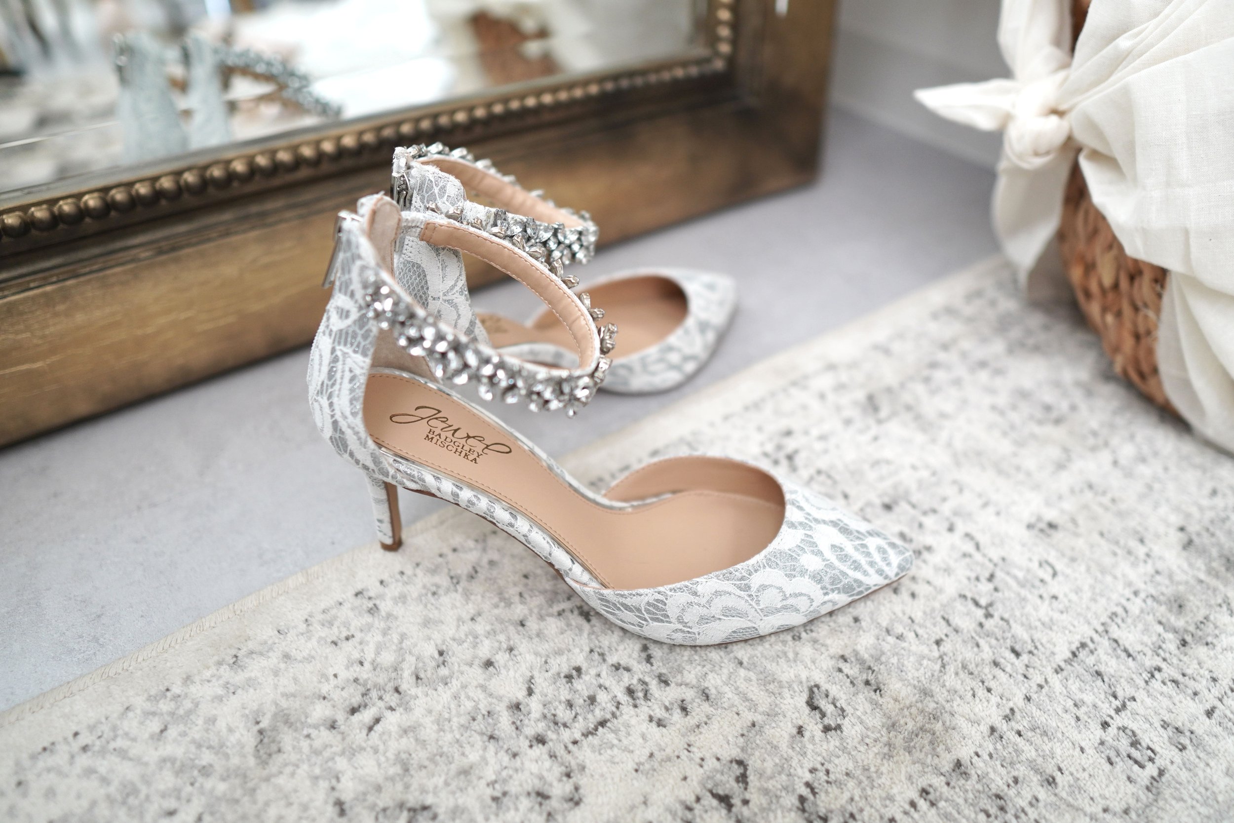 LASE D'ORSAY HEELS WITH CRYSTAL ANKLE STRAP