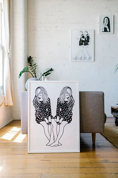Astrology framed art print in 50 x 70cm frame