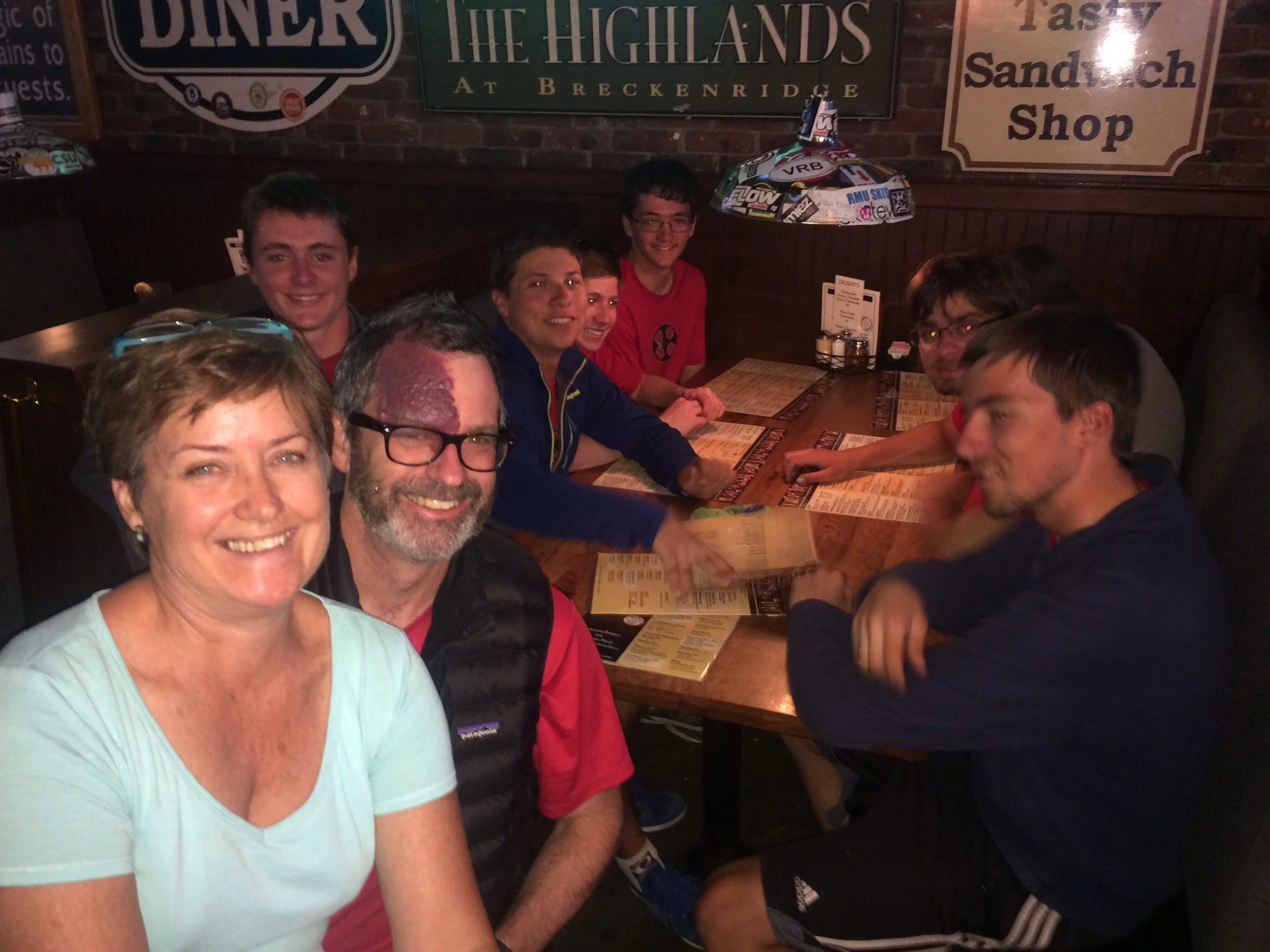 Ed's high school buddy Lynda Kemp got to meet the crew while Ed and Lynda got caught up. Thanks for the generous donation and card Lynda! 