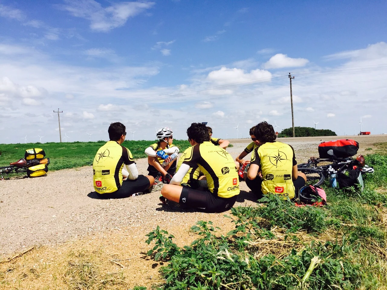 Taking a roadside breather.