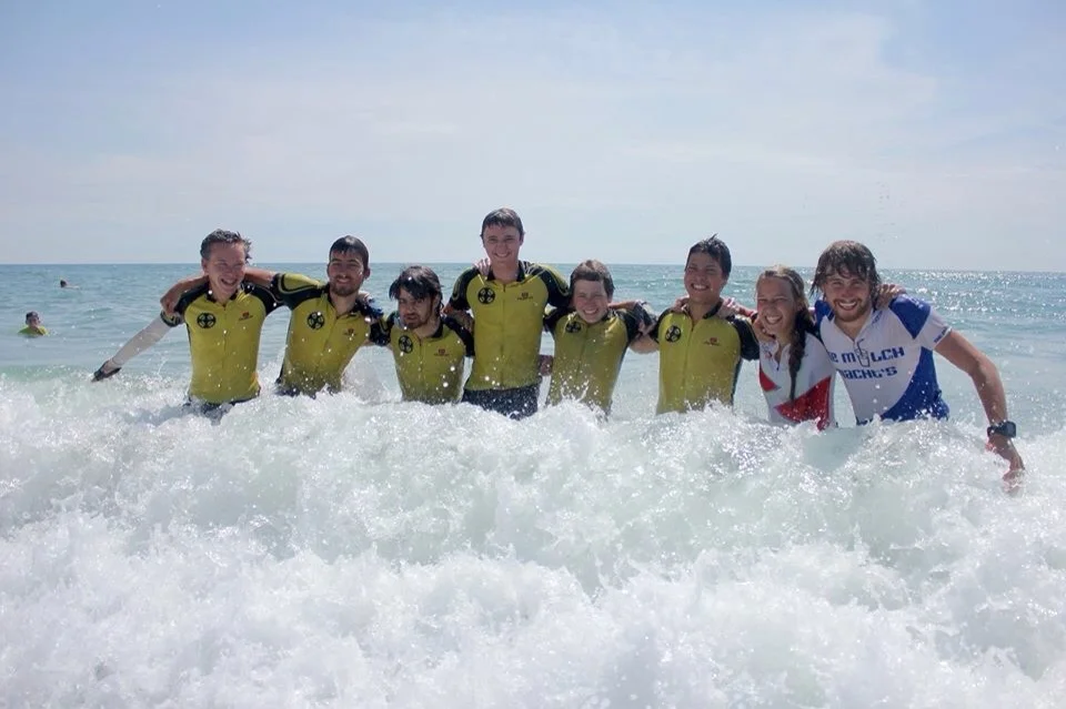 The crew (along with Benja and Caroline) celebrate the finish. Read how it happened. 