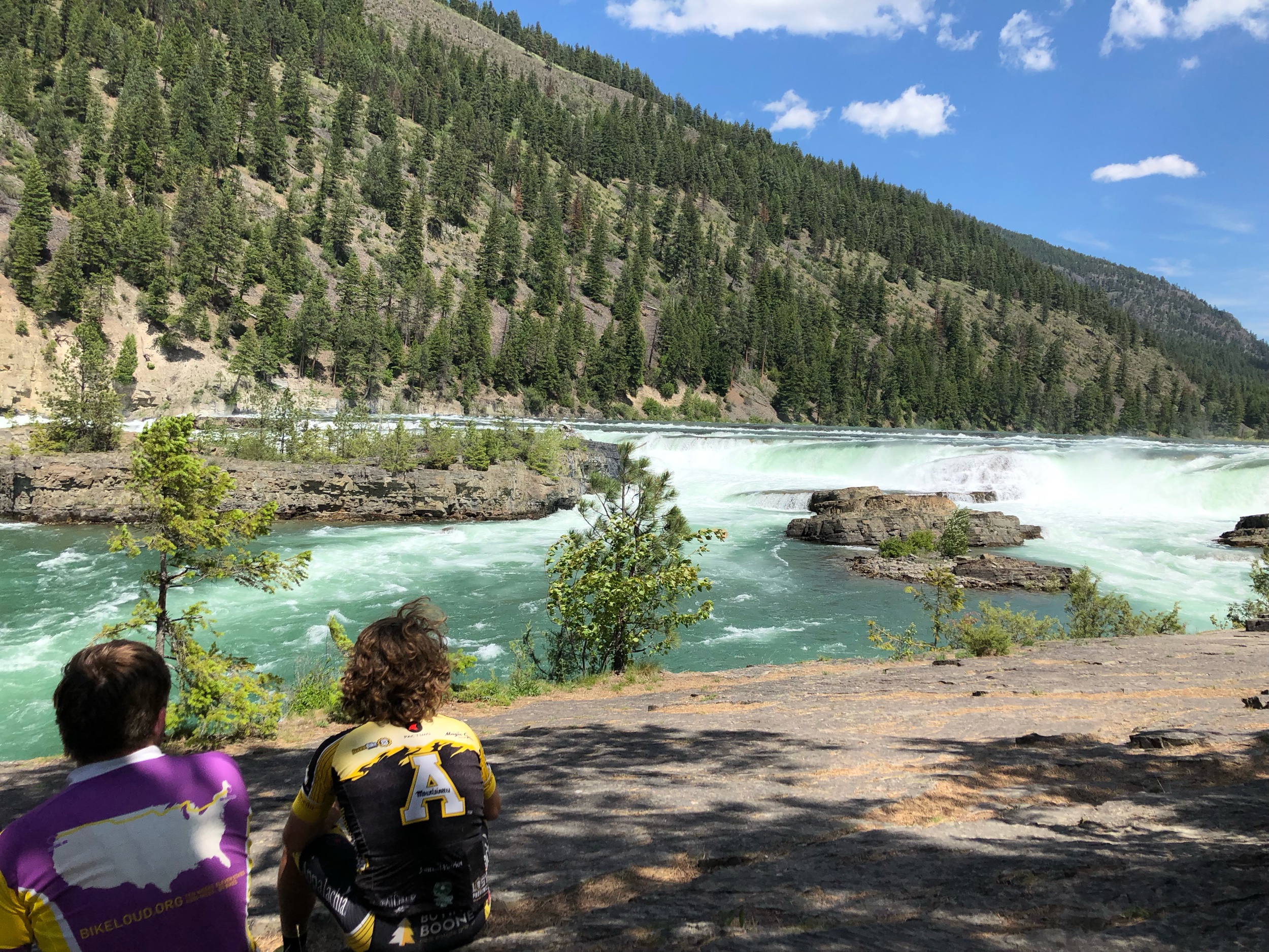 Evan and Wes look out at Kootenai Falls