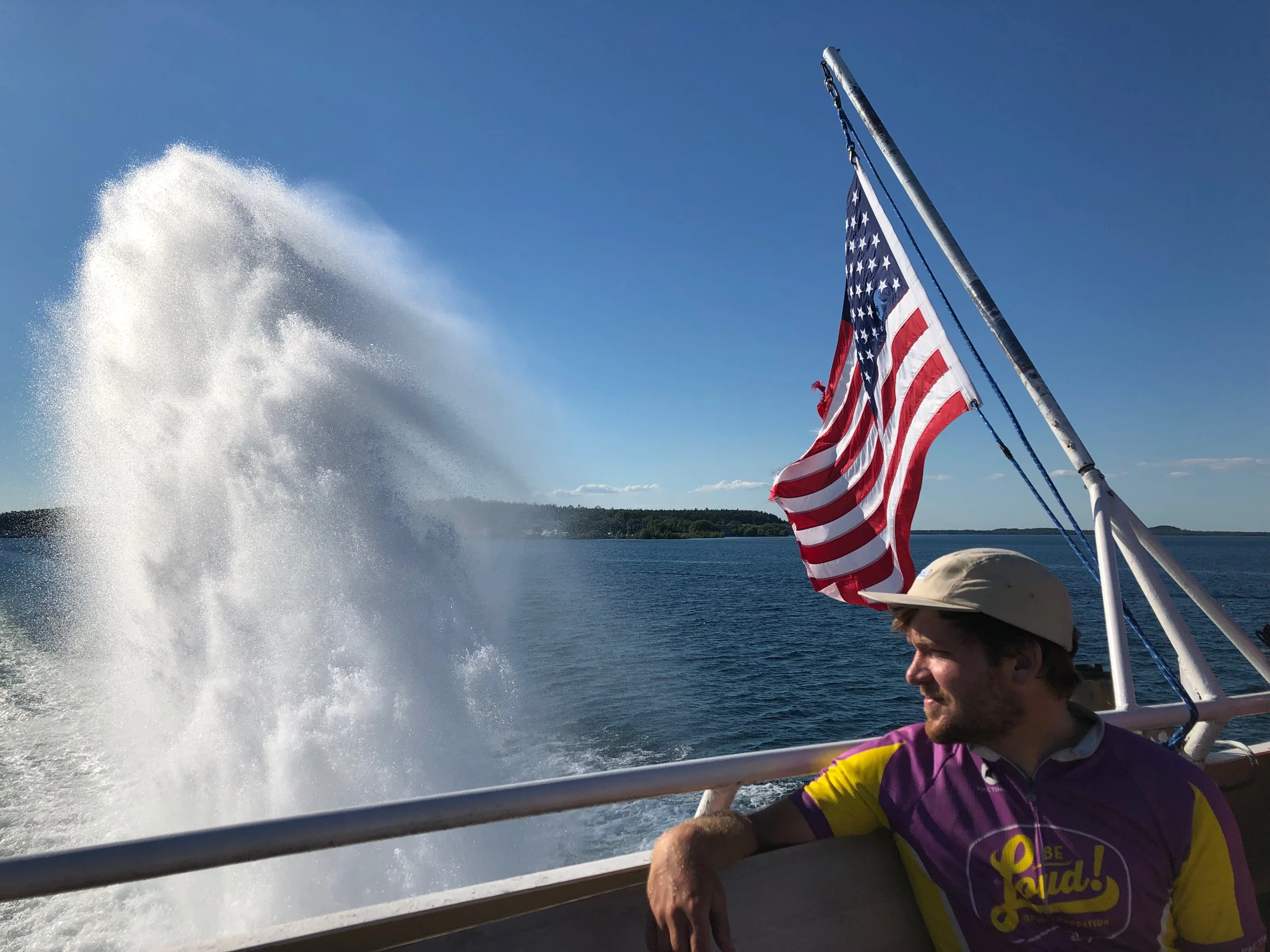 Wes enjoys the view from the ferry