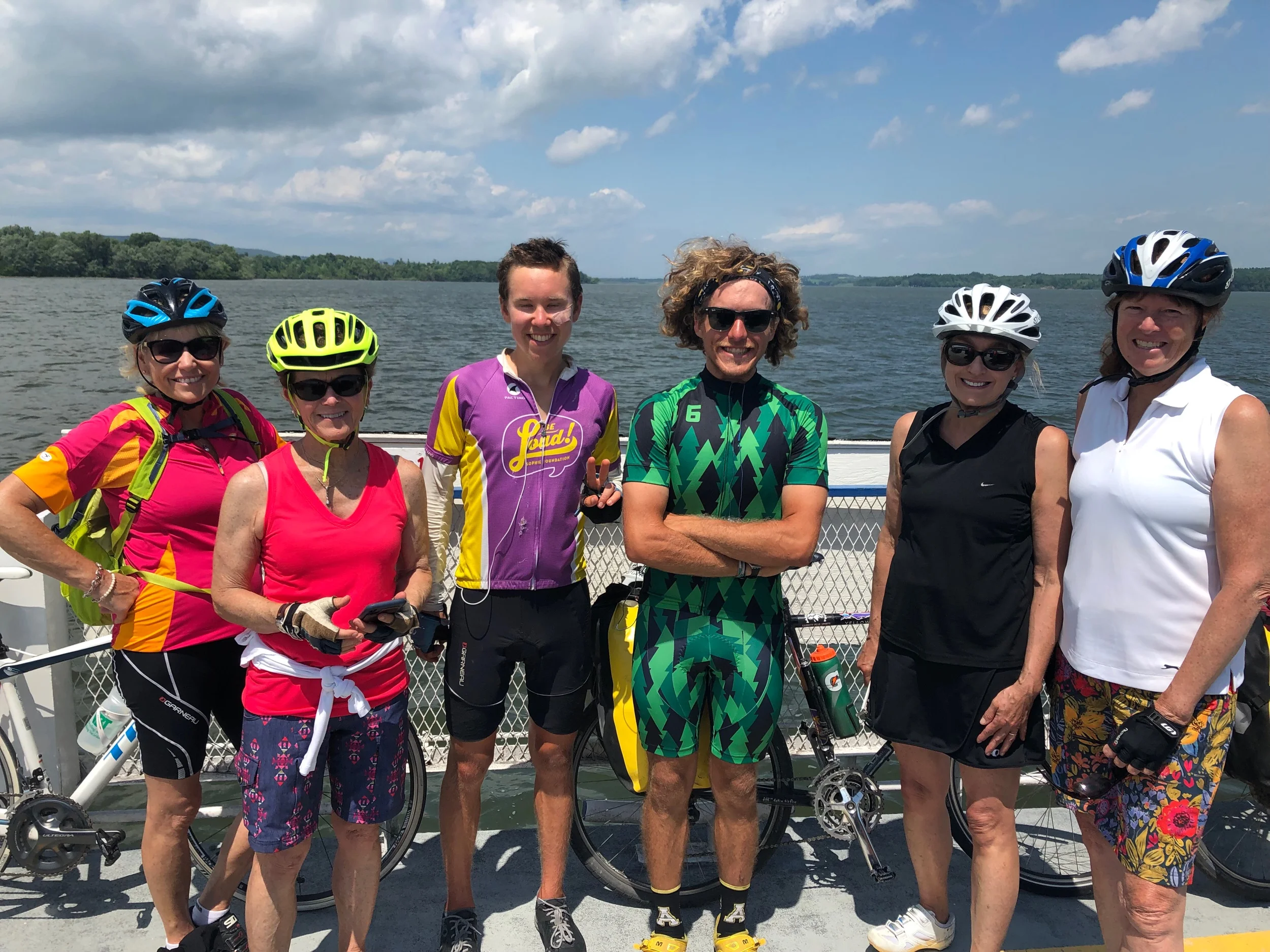 Lake Champlain ferry with some local Vermont cyclists