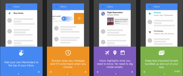 Google Inbox: mobile guidance