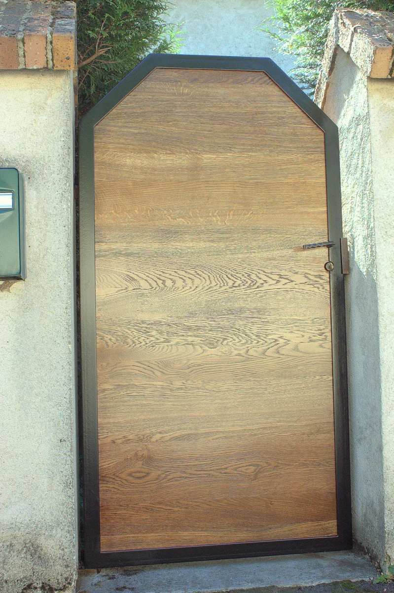 Porte extérieure - Chêne et acier