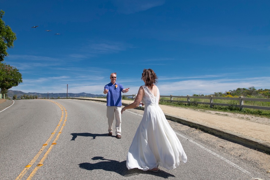 Wedding at the Point Dume lookout #fishyfoto
