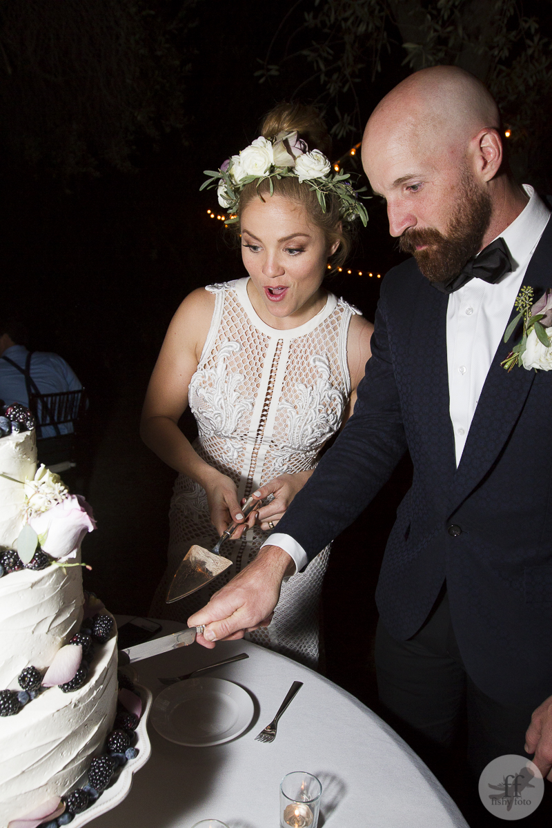 Erika & Cole cut cake #fishyfoto