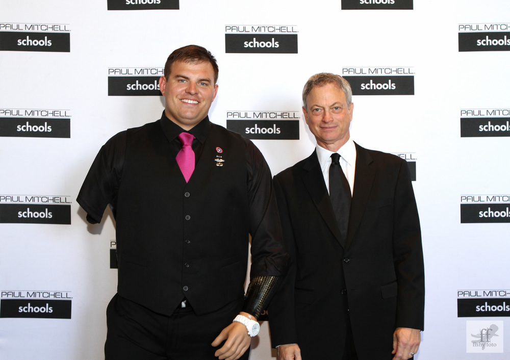 Staff Sergeant Travis Mills and Gary Sinise